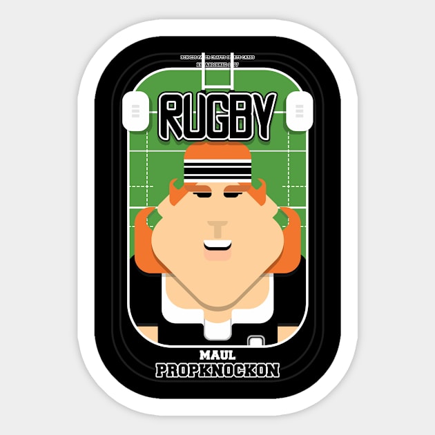 Rugby Black - Maul Propknockon - Jacqui version Sticker by Boxedspapercrafts